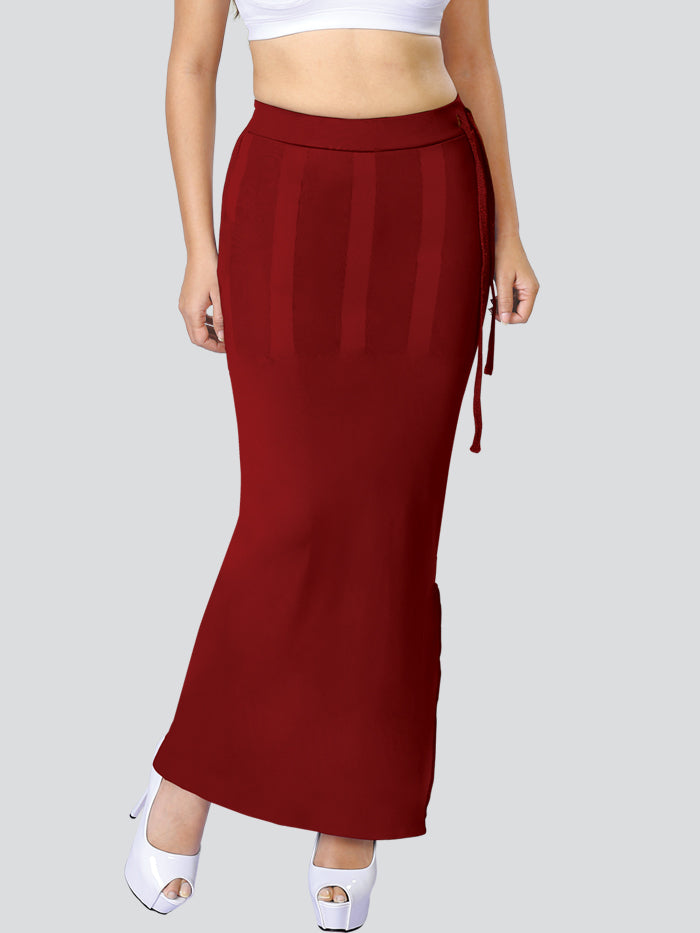 dermawear Women Blended Fabric Saree Shapewear Petticoat (Red&Blue)